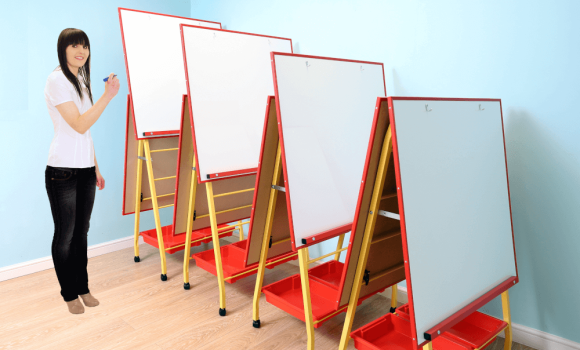 Big A-frame mobile magnetic drywipe easel